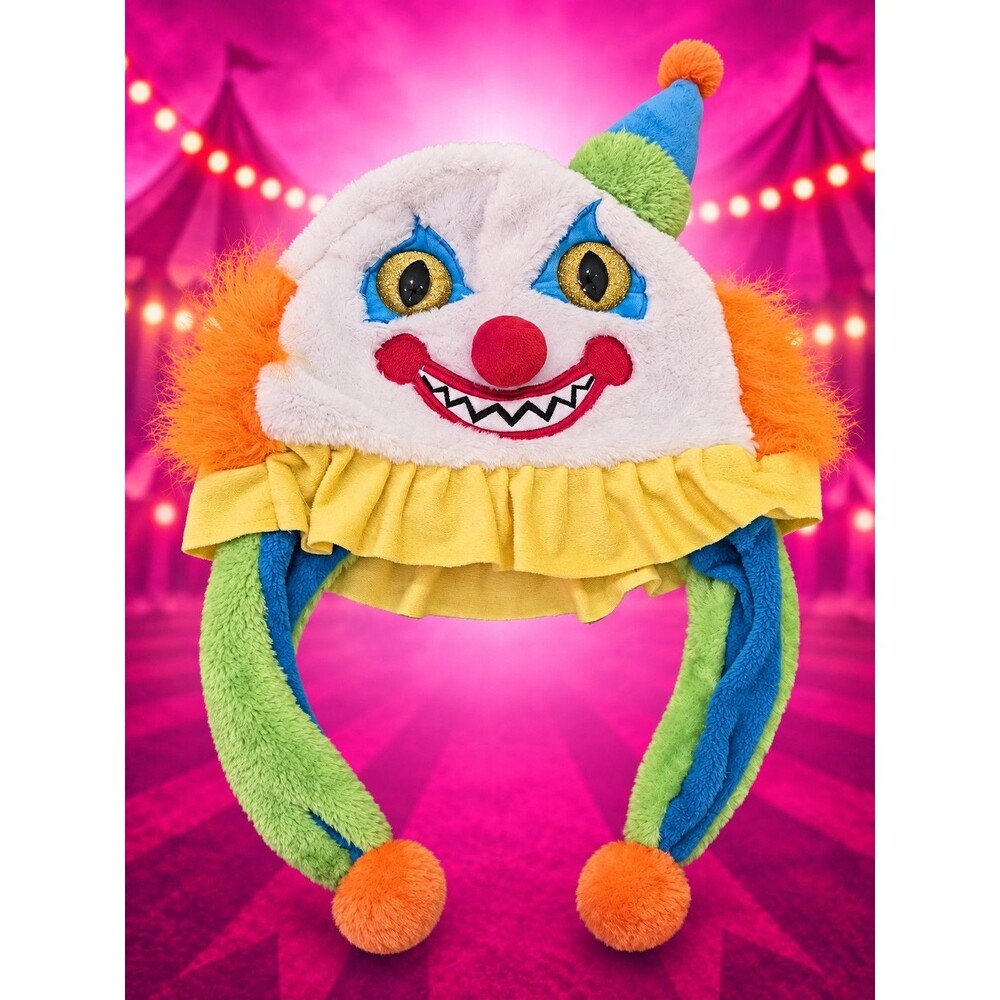 Wild Wear Evil Killer Clown Jester Hat Adult Halloween Carnival Costume C89